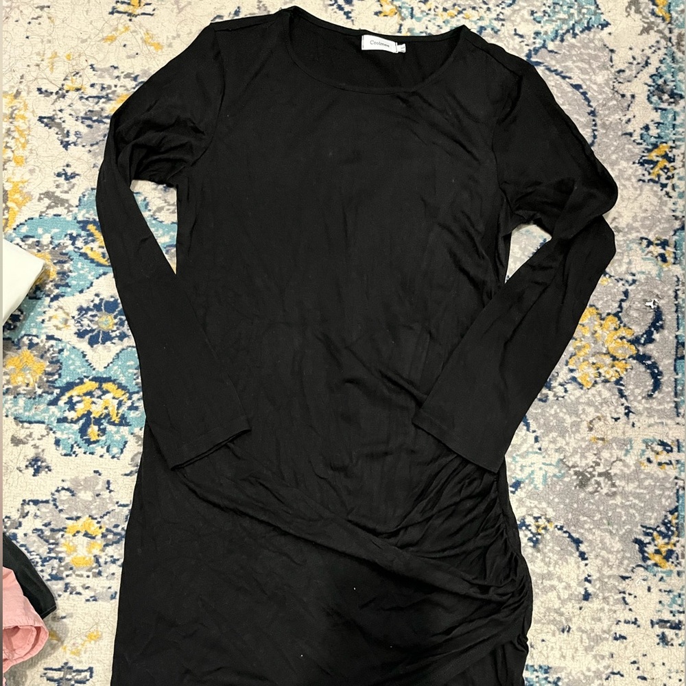 Maternity 3/4 cut black dress